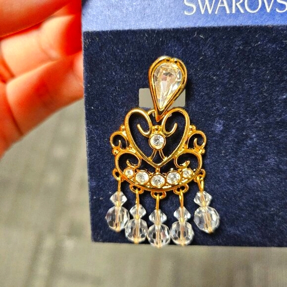 NWT Swarovski Drop Clip on Earrings - Picture 2 of 5